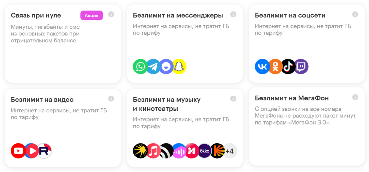 Безлимитные МегаСилы на тарифах МегаФон